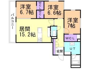 ピオネロ恵庭Ⅱ　の間取り