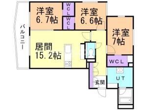 ピオネロ恵庭Ⅱ　の間取り