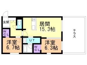 恵庭市相生町１丁目の賃貸マンションの間取り
