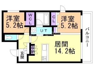 恵庭市相生町１丁目の賃貸マンションの間取り
