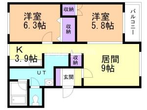 医大前北幸ハイツの間取り