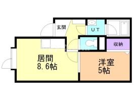 北見市青葉町のアパートの間取り