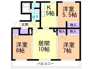 パティオス夕陽ヶ丘Ⅰの間取り