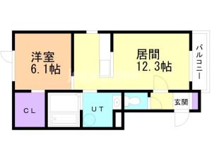 グラシアス帯広東Ｂ（東棟）の間取り