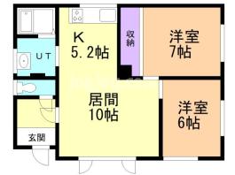 愛国西４丁目３－７二戸借家の間取り