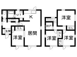 釧路市昭和北２丁目の一戸建ての間取り