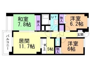 スカイヒルズ末広８の間取り