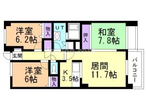 スカイヒルズ末広８の間取り
