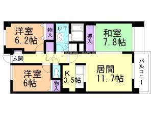 スカイヒルズ末広８の間取り
