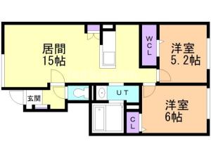 千歳市里美１丁目のアパートの間取り
