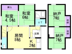 富岡町2-23　貸家の間取り