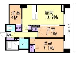 クリオレジダンス新札幌駅前の間取り