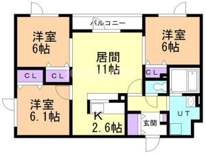 鍋島ハイツⅠの間取り