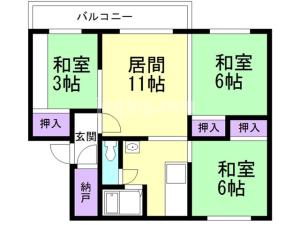 TAMIYA14号棟（大麻宮町１４）の間取り