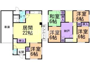 志文本町２条６丁目貸家の間取り