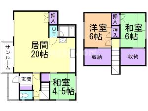 幌向南３条４丁目貸家の間取り