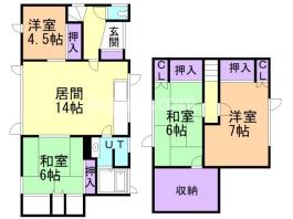 岩見沢市日の出台８丁目の一戸建ての間取り