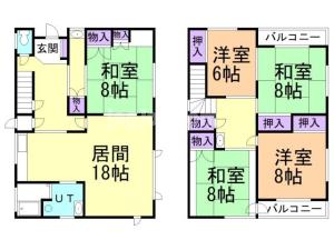 東山１０丁目　貸家の間取り