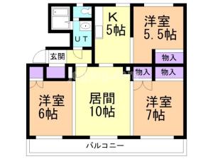 パティオス夕陽ヶ丘Ⅰの間取り