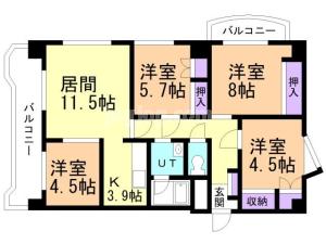 ロジェ３・２の間取り