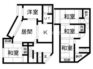 釧路市若松町の一戸建ての間取り