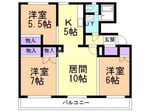 パティオス夕陽ヶ丘Ⅰの間取り