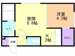恵庭市相生町４丁目のアパートの間取り