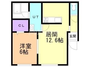 帯広市西十一条南１９丁目のアパートの間取り
