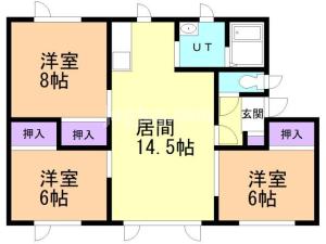 西６南２７貸家①の間取り