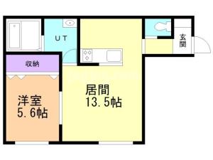 帯広市西十三条南１１丁目のアパートの間取り