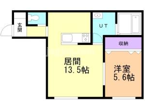 帯広市西十三条南１１丁目のアパートの間取り