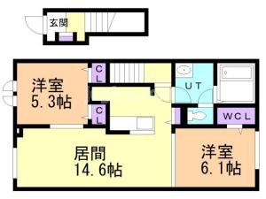 苫小牧市もえぎ町１丁目のアパート