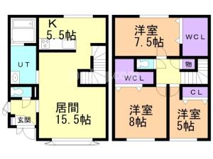 滝川市黄金町西４丁目のテラスハウス